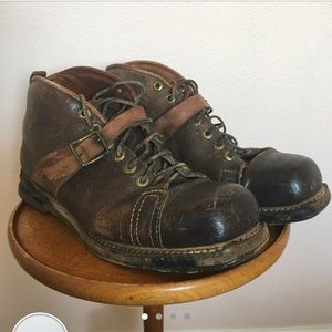Vintage Square-Toe Buckle Boots